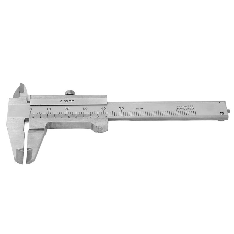 Denash Vernier Caliper, 3" Stainless Steel Caliper Measuring Tool,0‑50mm Manual Micrometer with Storage Bag for Mechanical Tools - Image 1